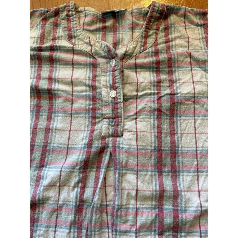 The Vermont Country Store Flannel Plaid Night Gown 100% Cotton Women’s Plus Size - Picture 5 of 6